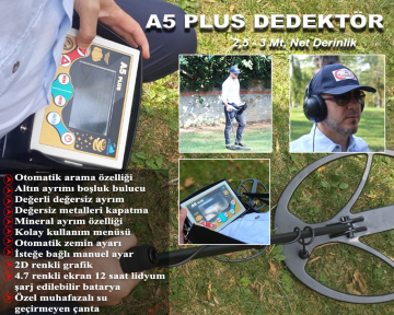 A5 Plus Altın Metal Arama Dedektörü